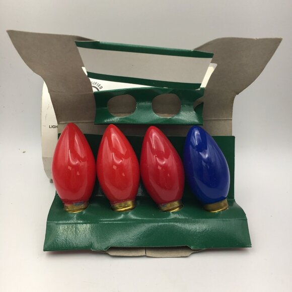 Yule Rite C-9 Holiday Christmas Light Bulb Pack Red Blue Replacement Decor 120V - Picture 3 of 3